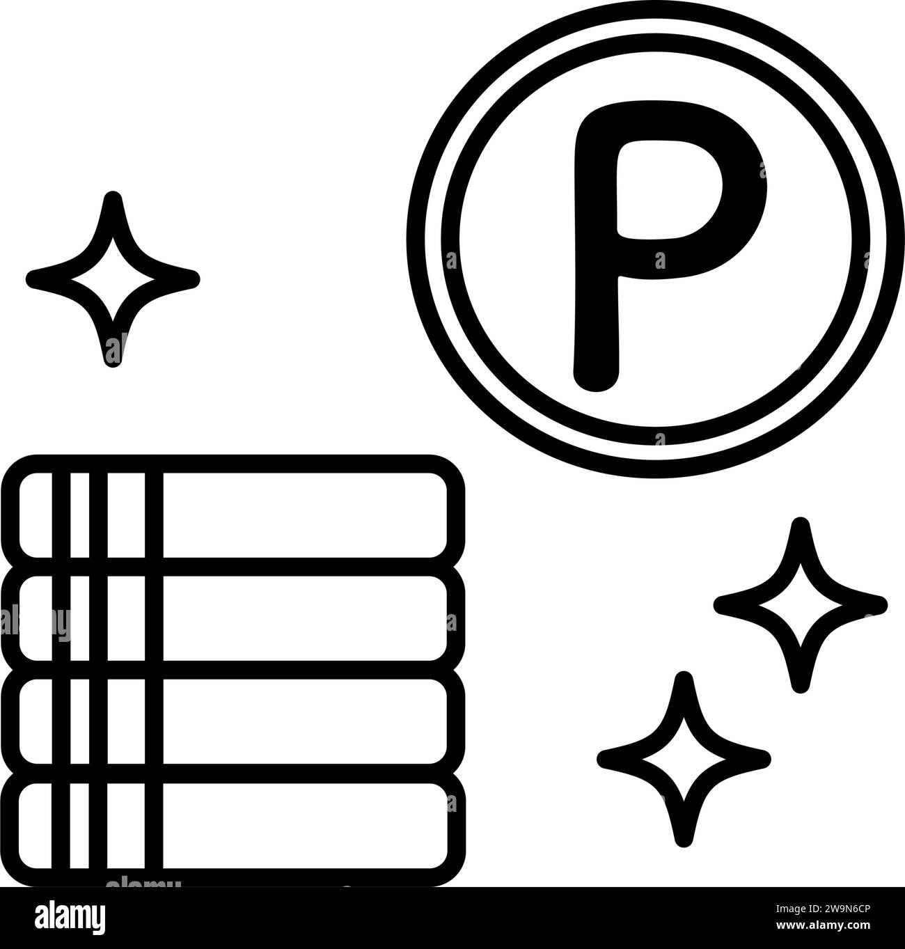 Icône de points de récompenses, illustration de dessin de ligne simple, illustration vectorielle Illustration de Vecteur