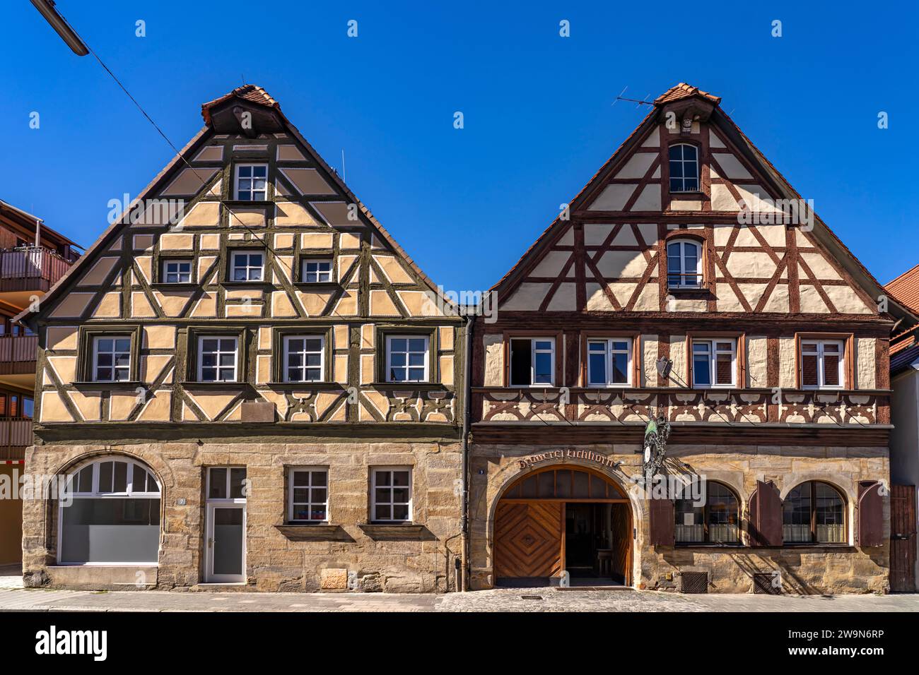 Fachwerkhäuser à Forchheim, Oberfranken, Bayern, Deutschland | Maisons à colombages à Forchheim, haute-Franconie, Bavière, Allemagne Banque D'Images