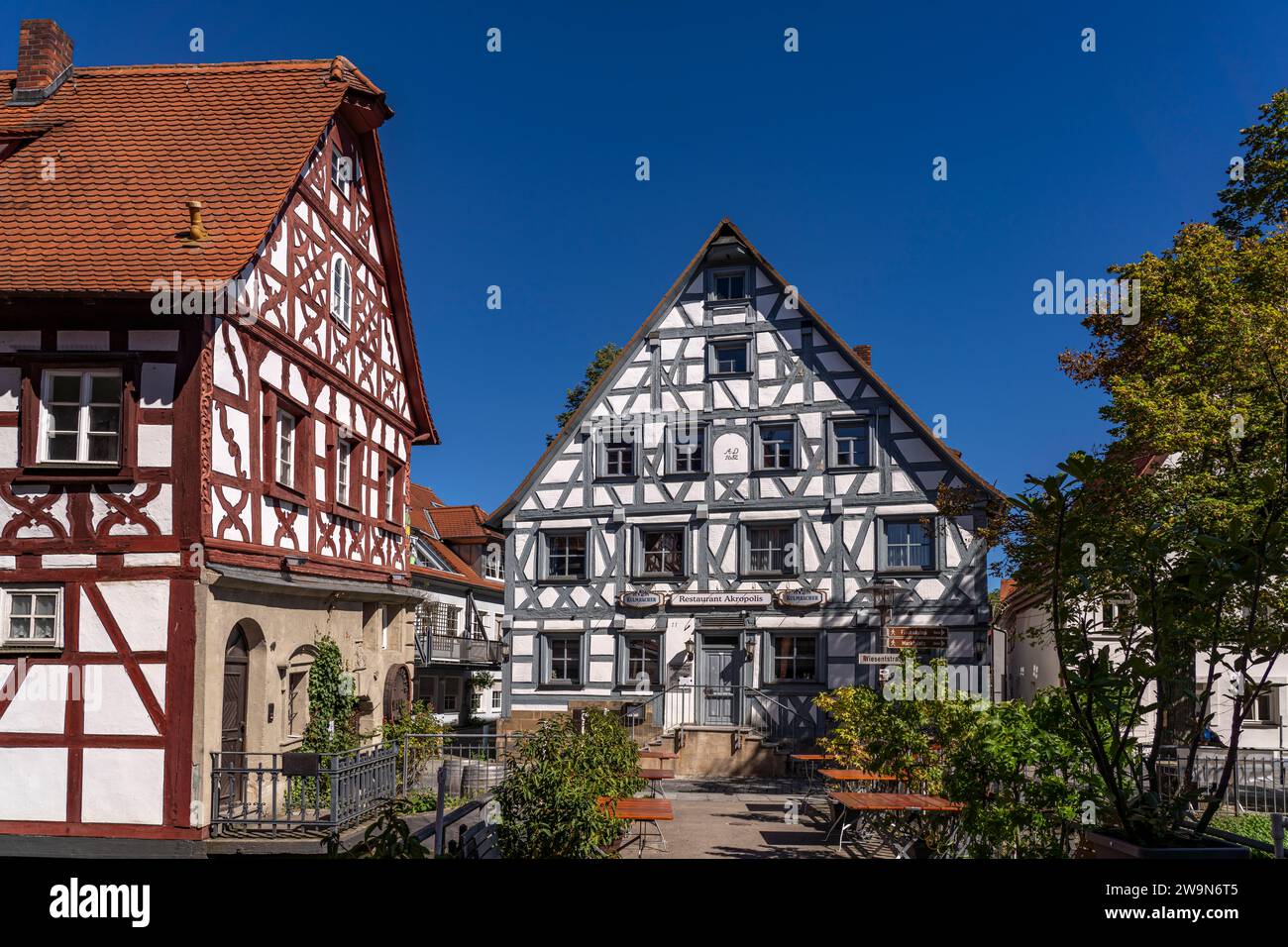 Fachwerkhäuser à Forchheim, Oberfranken, Bayern, Deutschland | Maisons à colombages à Forchheim, haute-Franconie, Bavière, Allemagne Banque D'Images