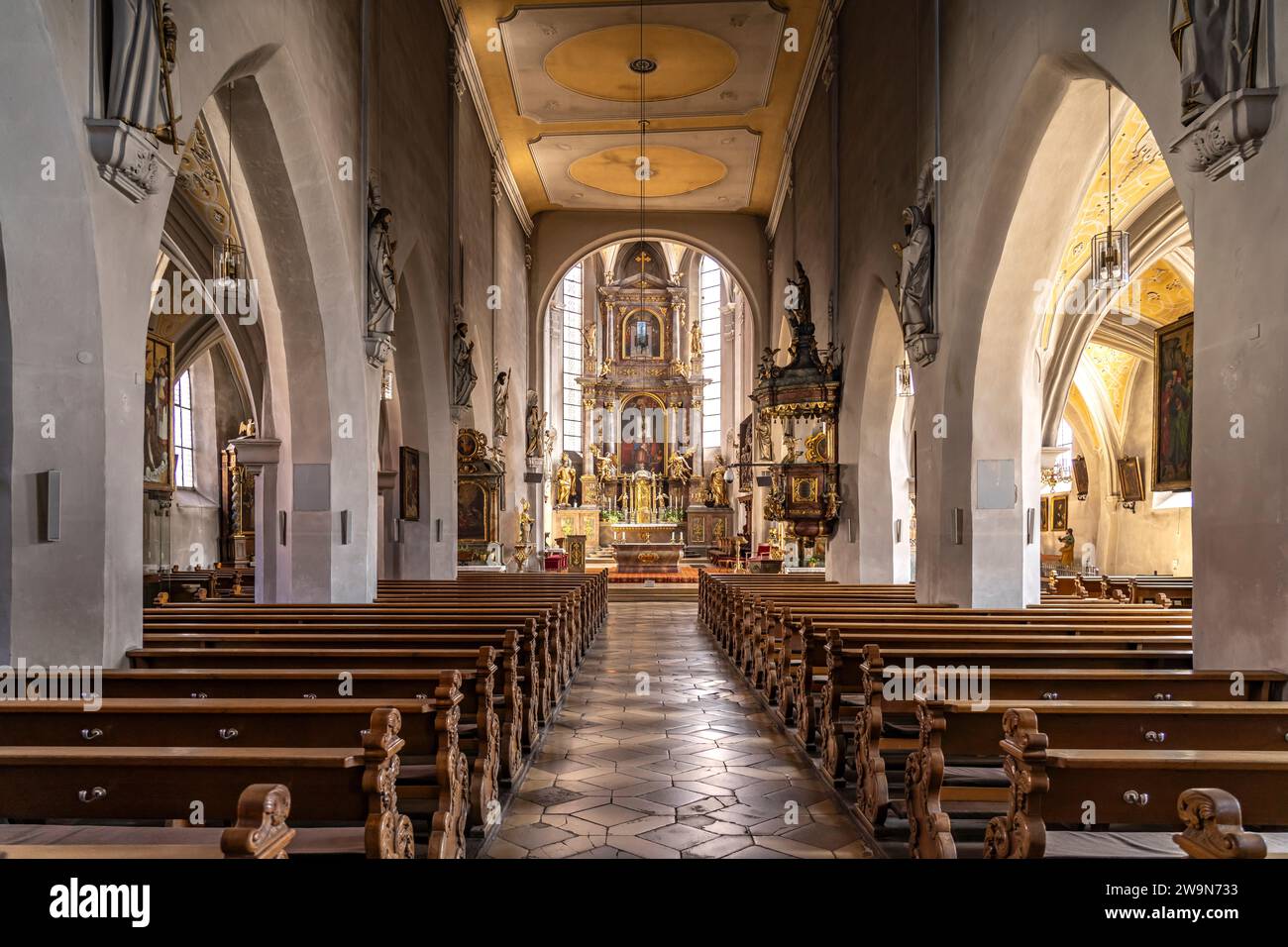 Innenraum der Kirche St. Martin à Forchheim, Oberfranken, Bayern, Deutschland | St. Intérieur de l'église Martin à Forchheim, haute-Franconie, Bavière, G Banque D'Images