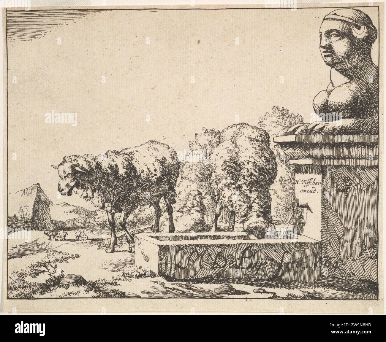 Moutons, d'un ensemble de 16 planches 2012 par Marcus de Bye Banque D'Images