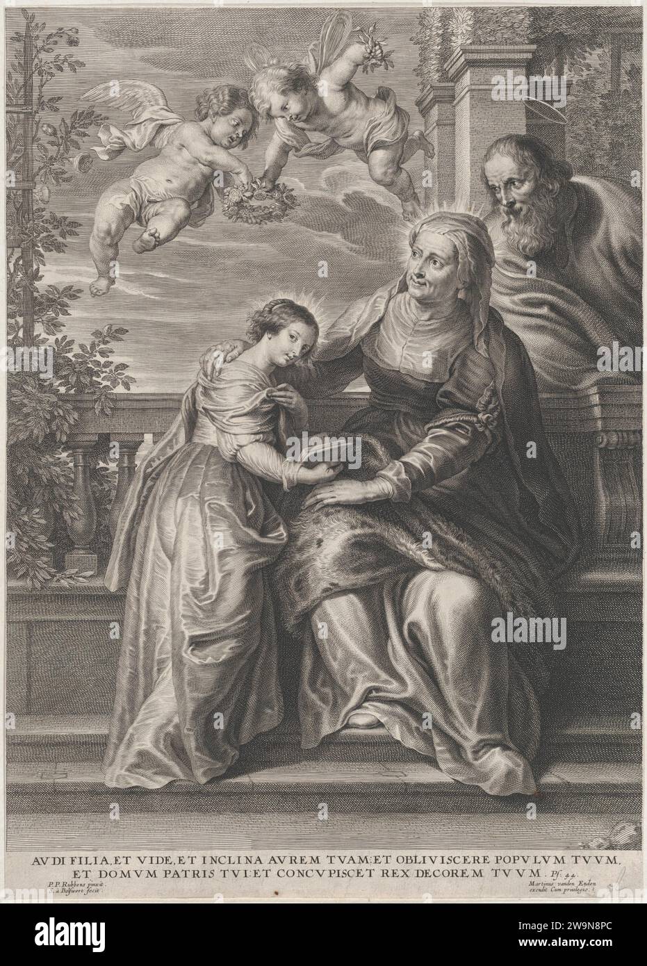 L'éducation de la Vierge, avec Sainte Anne et la Vierge Marie lisant ...