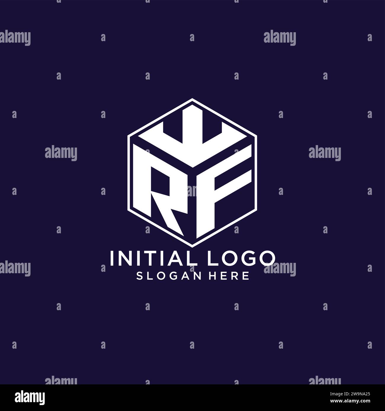 Initiales RF logo forme hexagonale, graphique vectoriel de concept de conception de logo géométrique créatif Illustration de Vecteur