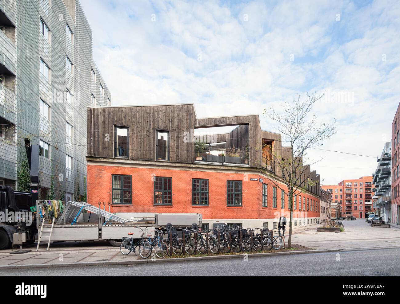 Copenhague, Danemark - rénovation de logements Frikvarteret par Vilhelm Lauritzen Architects Banque D'Images