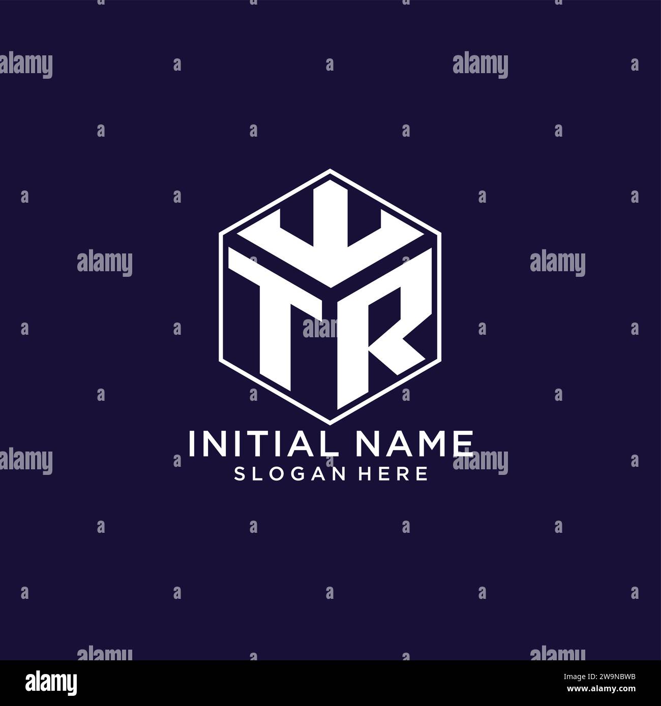 Initiales TR logo forme hexagonale, graphique vectoriel de concept de conception de logo géométrique créatif Illustration de Vecteur