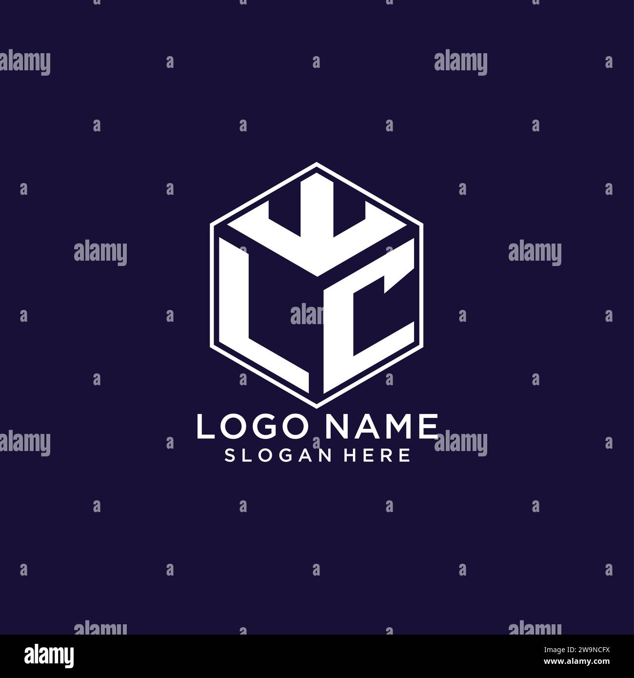 Initiales LC logo forme hexagonale, graphique vectoriel de concept de conception de logo géométrique créatif Illustration de Vecteur
