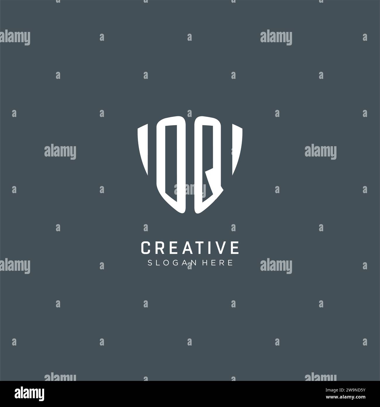 Initiales OQ logo forme de garde de bouclier, graphisme vectoriel de concept de conception de logo créatif Illustration de Vecteur