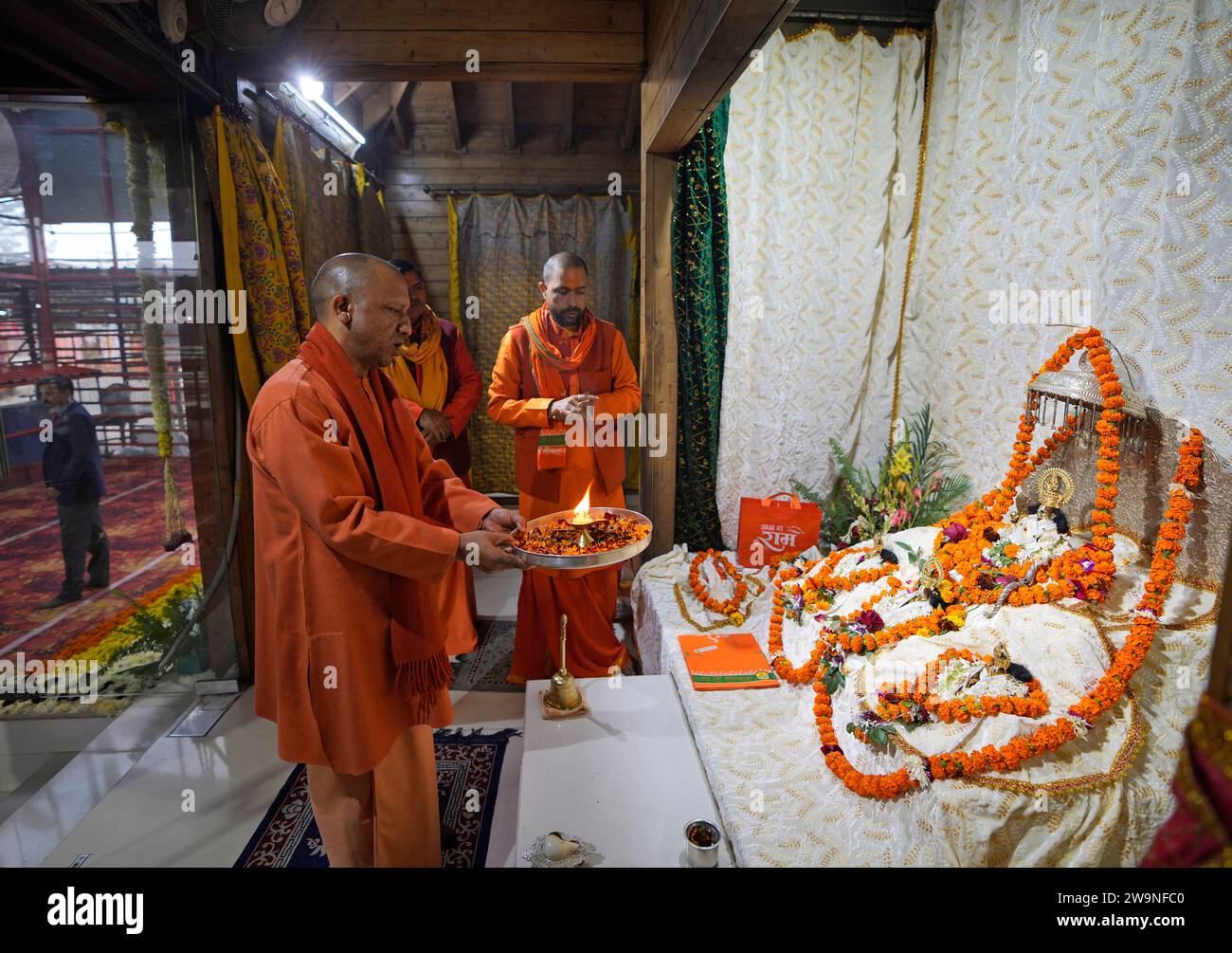Yogi Adityanath, Chief Minister of Uttar Pradesh, prays at Ram Mandir ...