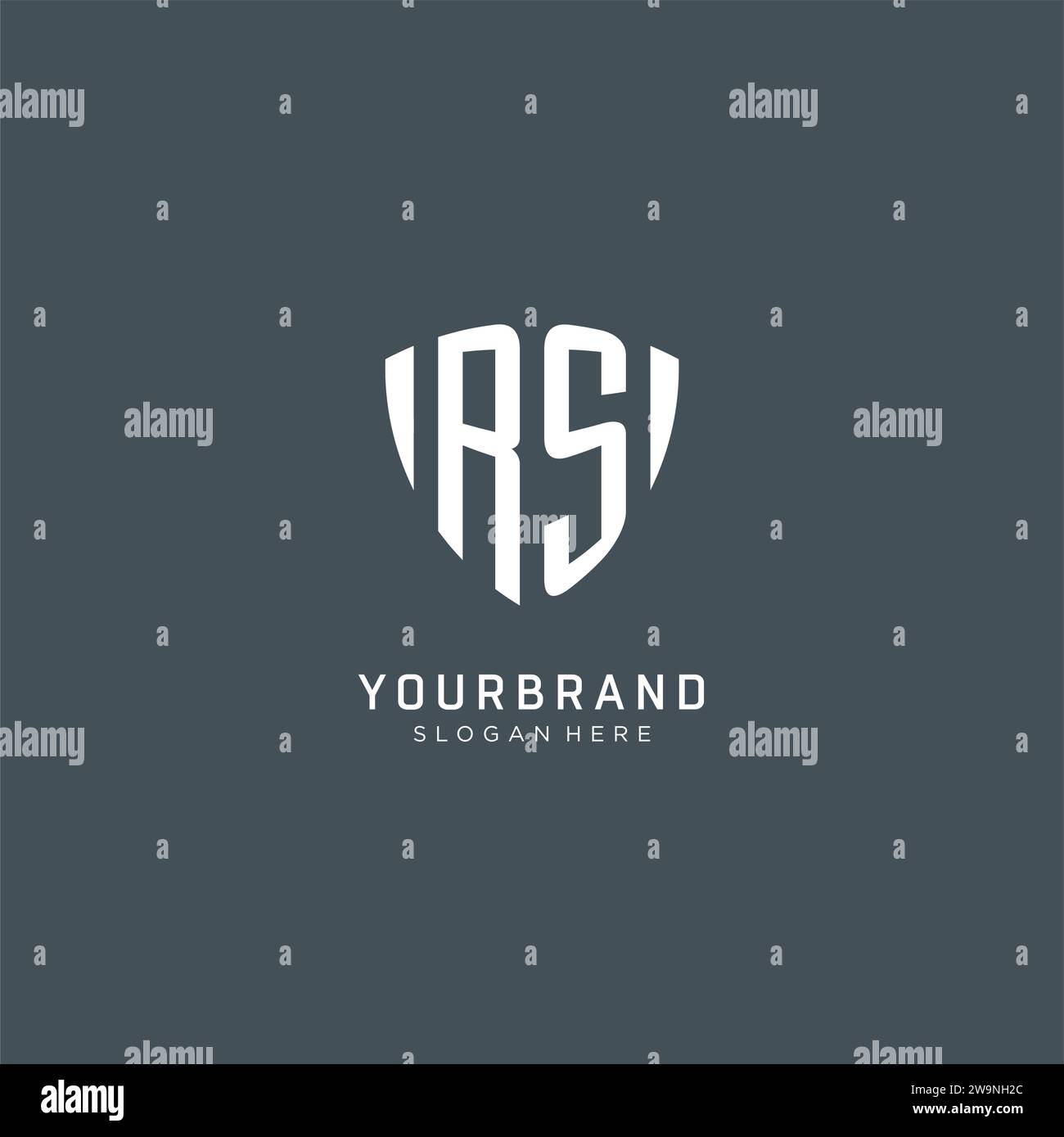 Initiales logo RS forme de protection, graphisme vectoriel de concept de conception de logo créatif Illustration de Vecteur