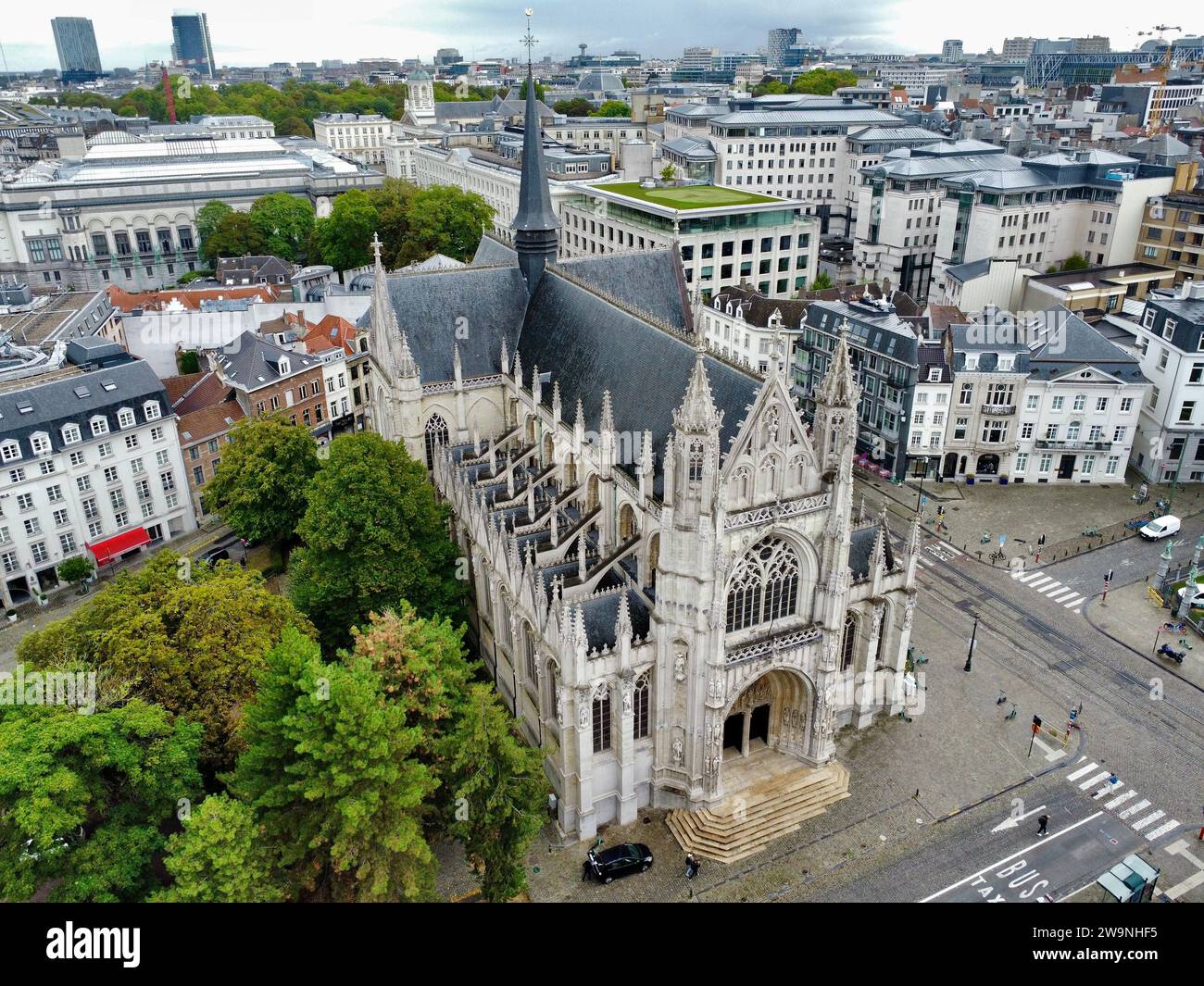 Drone photo Eglise notre-Dame des victoires Bruxelles Belgique Europe Banque D'Images