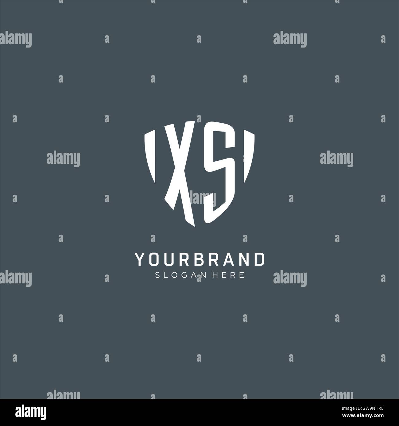 Initiales XS logo forme de garde de bouclier, graphisme vectoriel de concept de conception de logo créatif Illustration de Vecteur