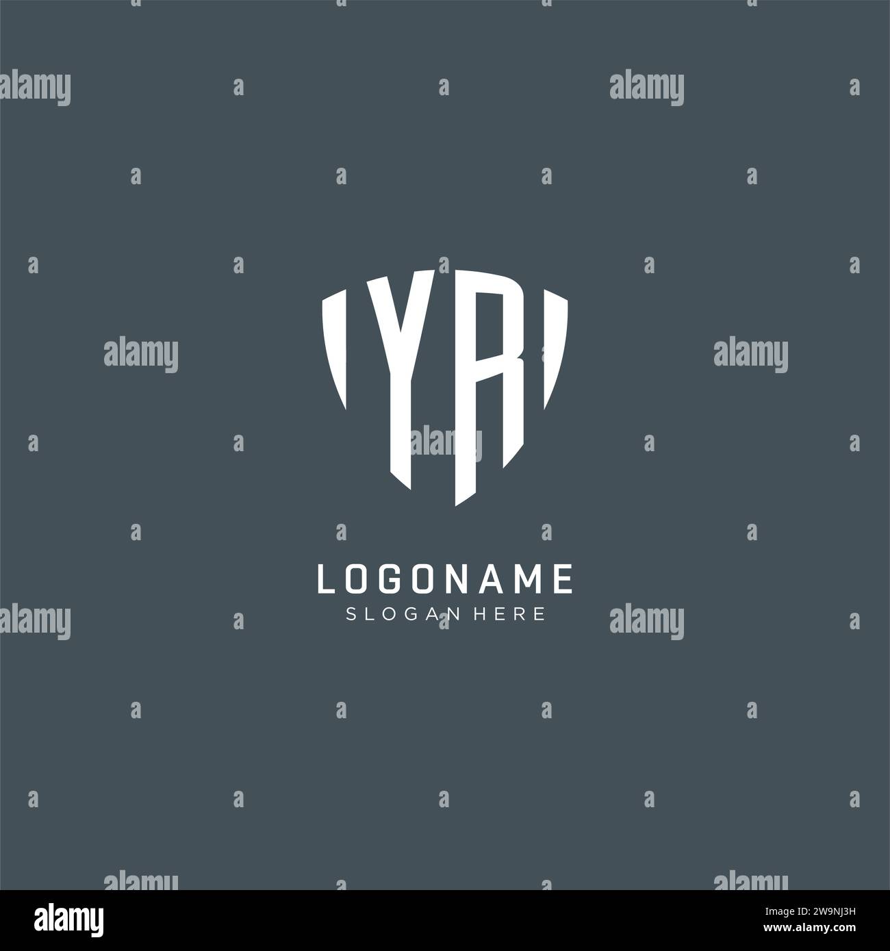 Initiales YR logo forme de garde de bouclier, graphisme vectoriel de concept de conception de logo créatif Illustration de Vecteur