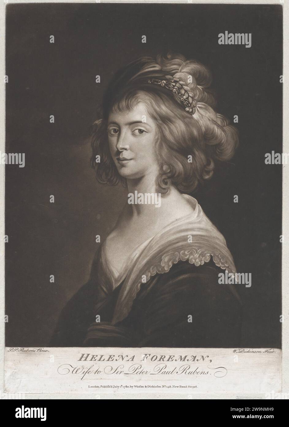 Portrait de Susanna Lunden, sœur d'Helena Fourment 1951 par William Pether Banque D'Images