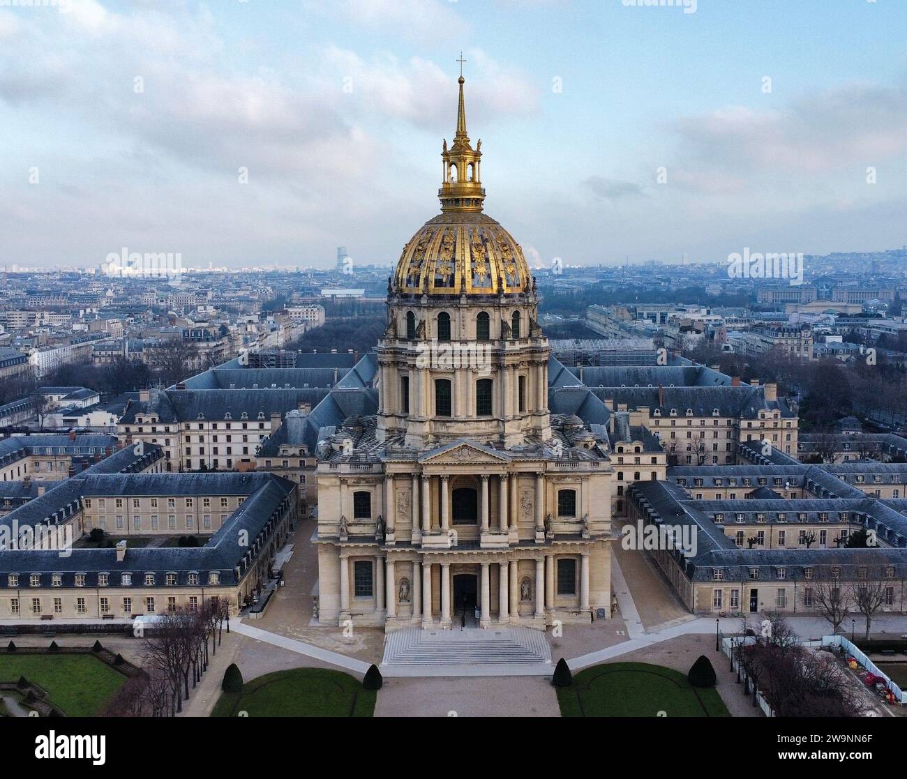 Drone photo Invalides Hôtel Paris France Europe Banque D'Images