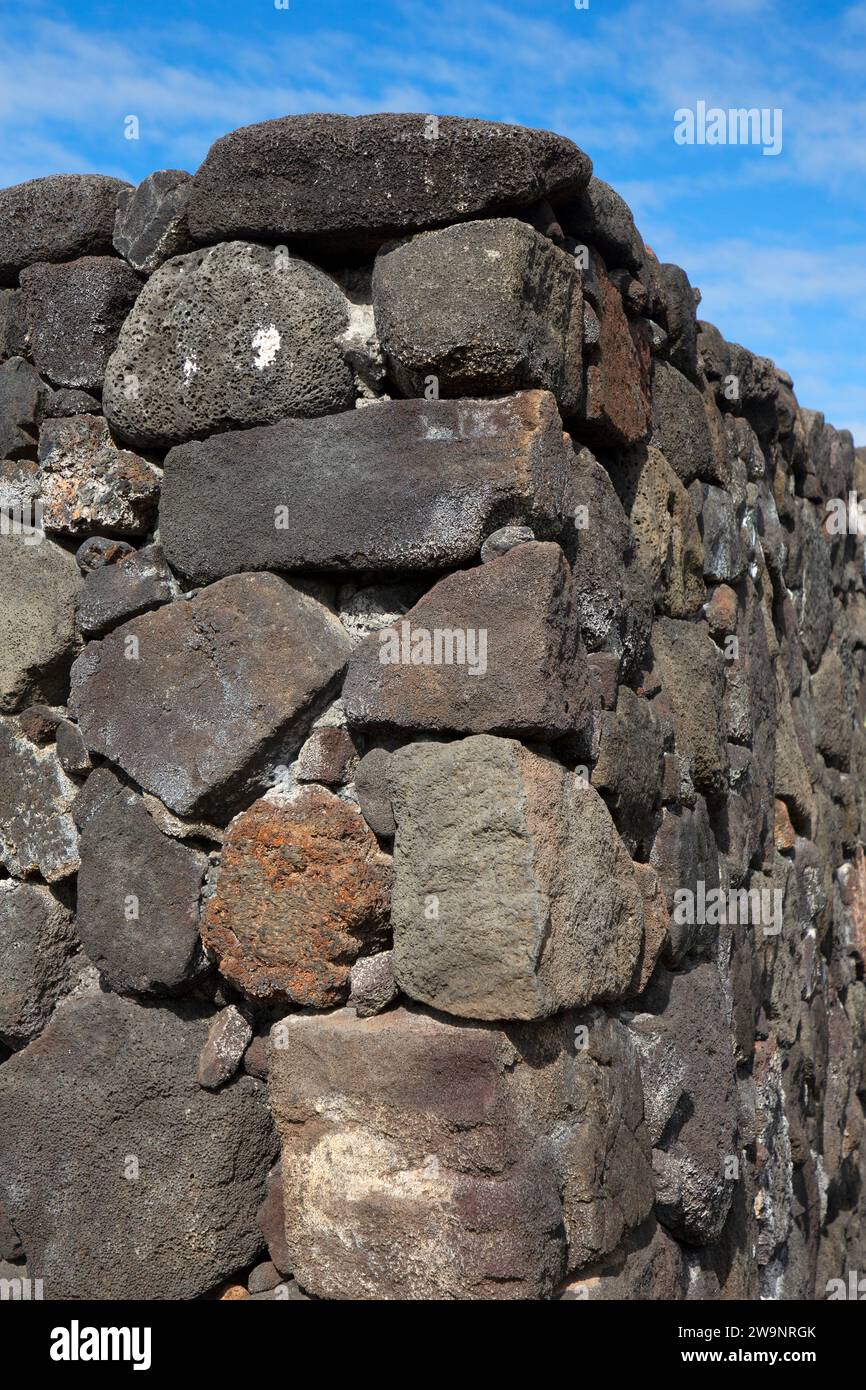 La Grande Muraille, parc historique national de Puuhonua o Honaunau, Hawaï Banque D'Images