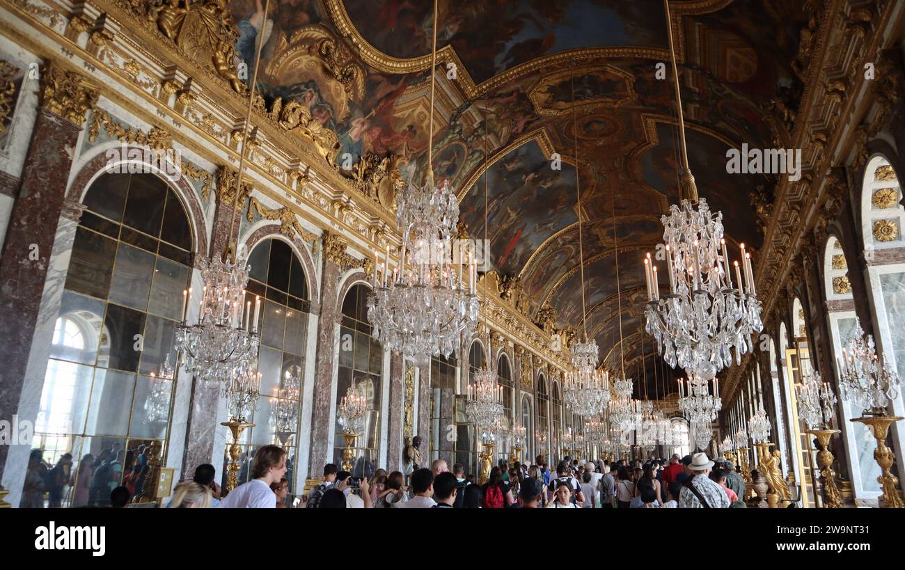 Galerie des glaces Château de Versailles France europe Banque D'Images