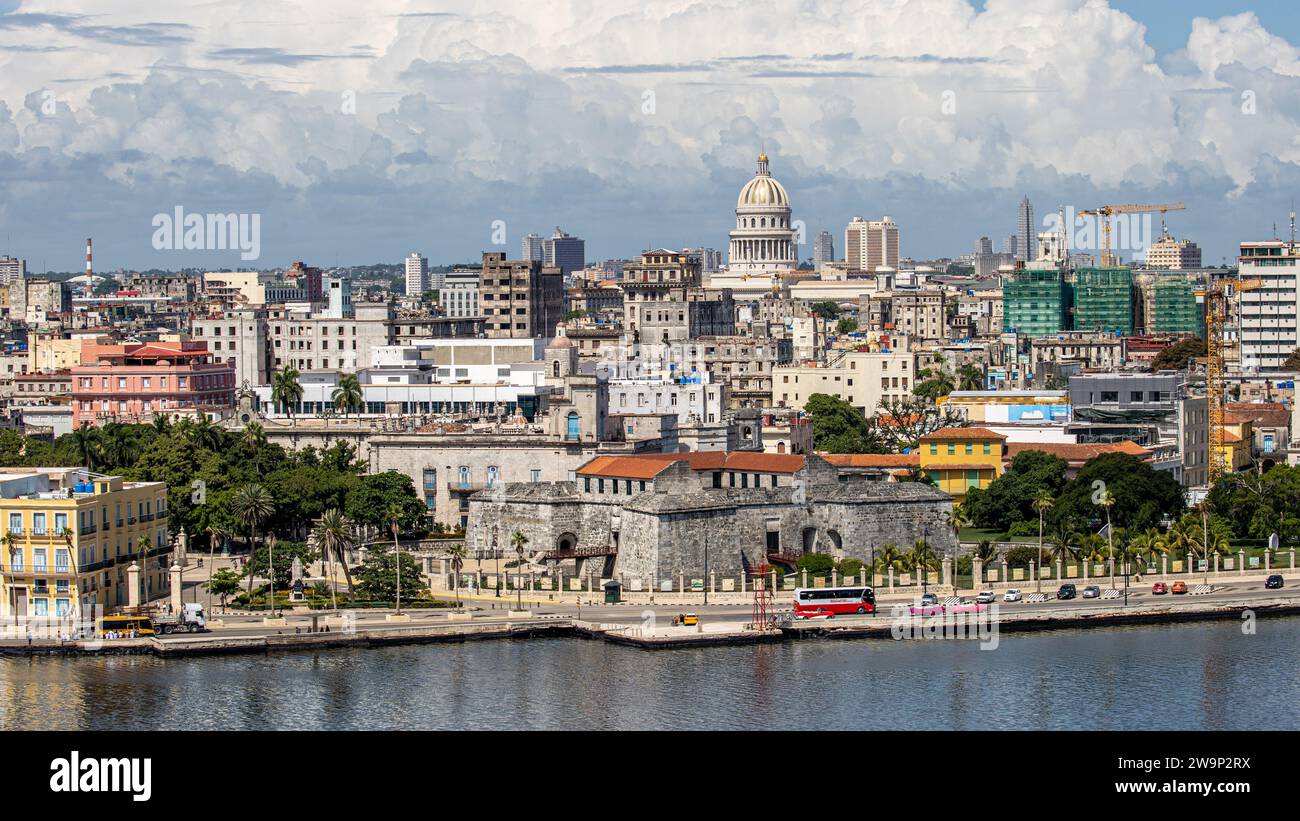 Cuba, la Havane, Skyline, Panorama, vue Banque D'Images