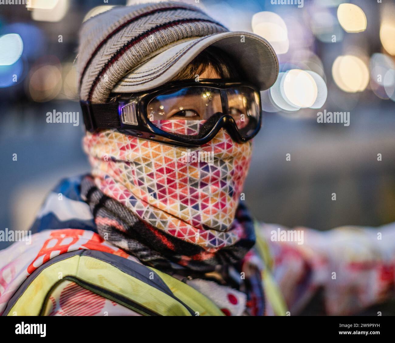 Portrait d'un skateur et cycliste à Londres. Banque D'Images