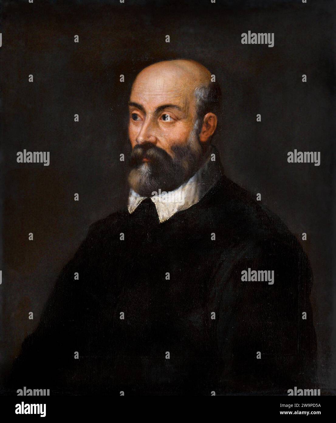 Andrea Palladio. Portrait de l'architecte italien de la Renaissance Andrea Palladio (1508-1580) par Alessandro Maganza , huile sur toile Banque D'Images