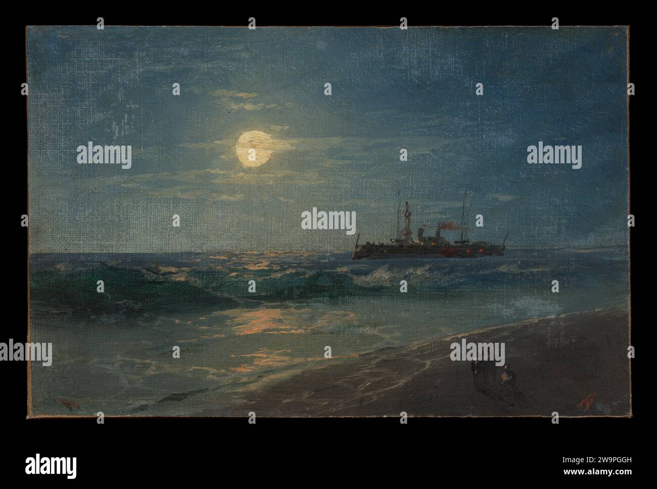 Bateau par Moonlight 1975 par Ivan Konstantinovich Aivazovsky (Hovhannes Aivazian) Banque D'Images