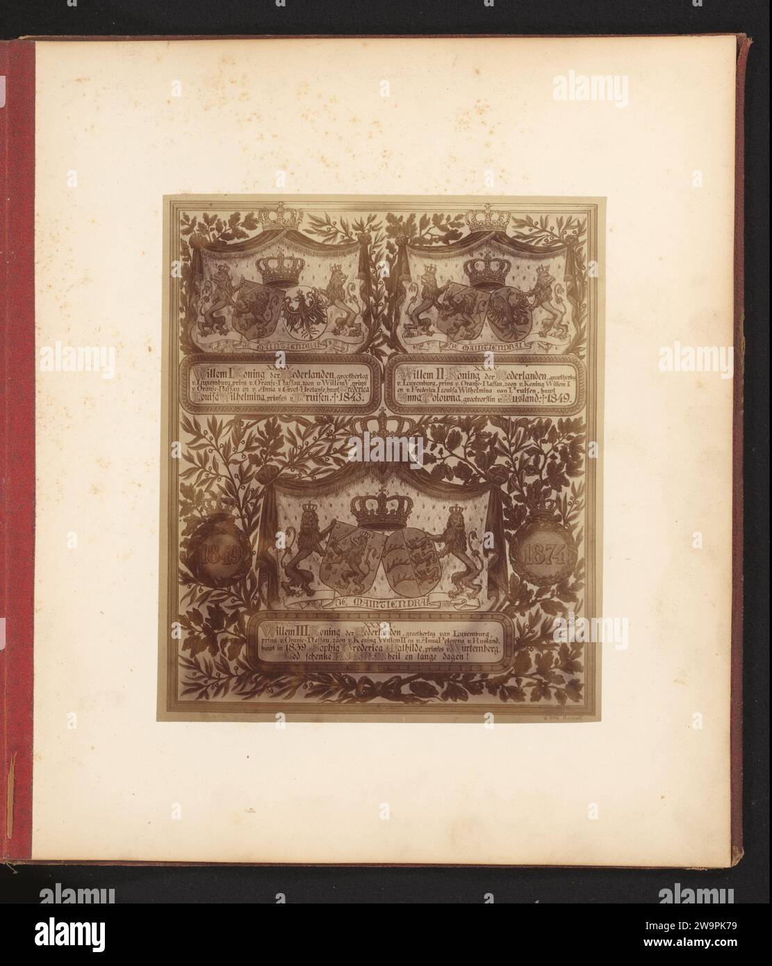 Production photographique d'un dessin d'un pedigree, du roi Guillaume ...