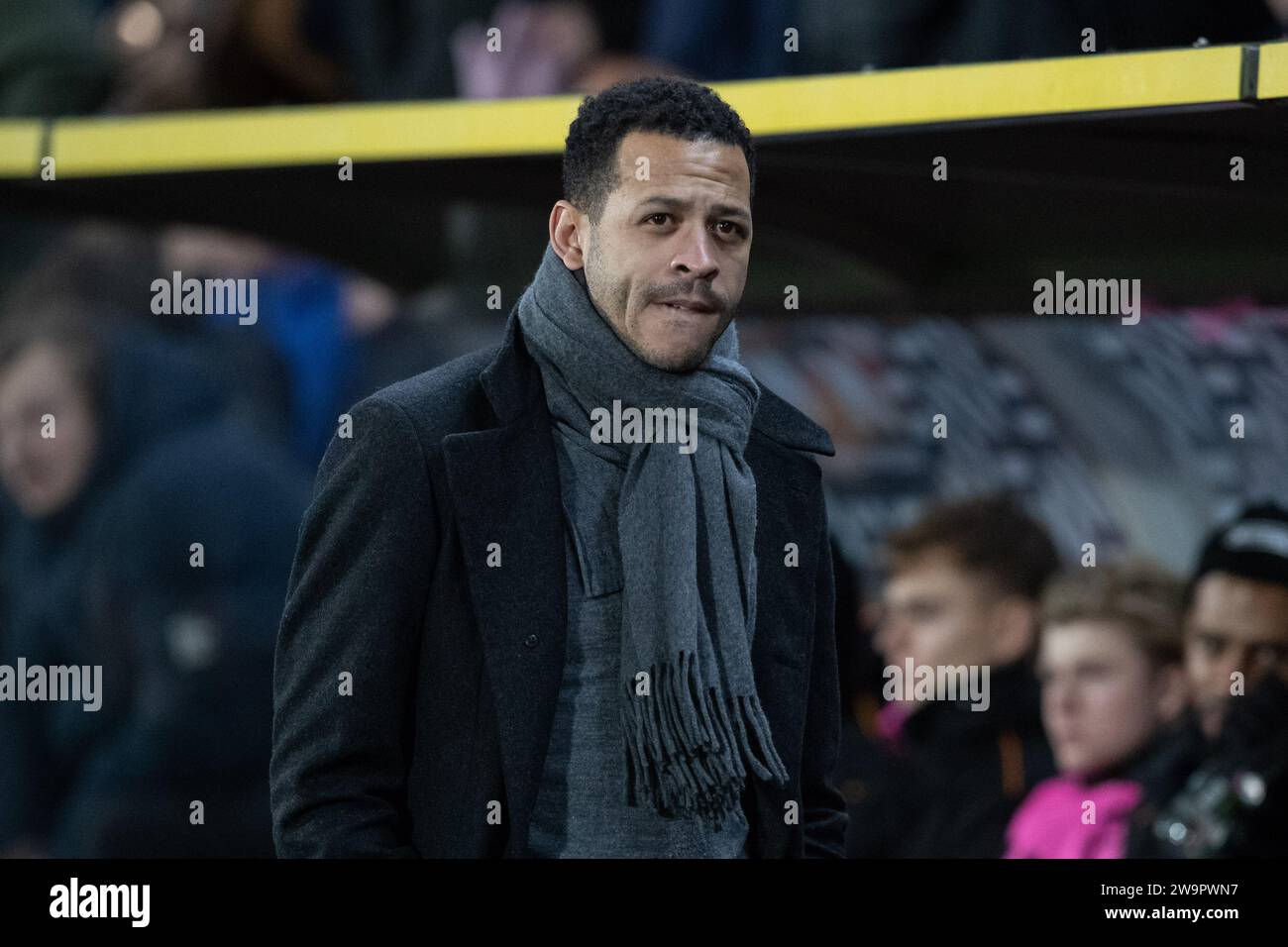 Hull, Royaume-Uni. 29 décembre 2023. Liam Rosenior Manager de Hull City lors du Sky Bet Championship Match Hull City vs Blackburn Rovers au MKM Stadium, Hull, Royaume-Uni, le 29 décembre 2023 (photo de James Heaton/News Images) à Hull, Royaume-Uni le 12/29/2023. (Photo de James Heaton/News Images/Sipa USA) crédit : SIPA USA/Alamy Live News Banque D'Images