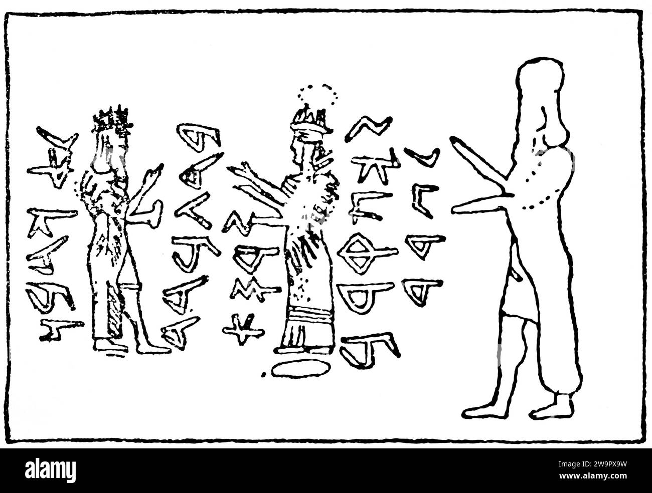 Baal Samin, Hadad, dieu de la terre, dieu du soleil syrien, incarnation du soleil, dieu égyptien suprême, observateur des cieux, représentation historique 1886 Banque D'Images