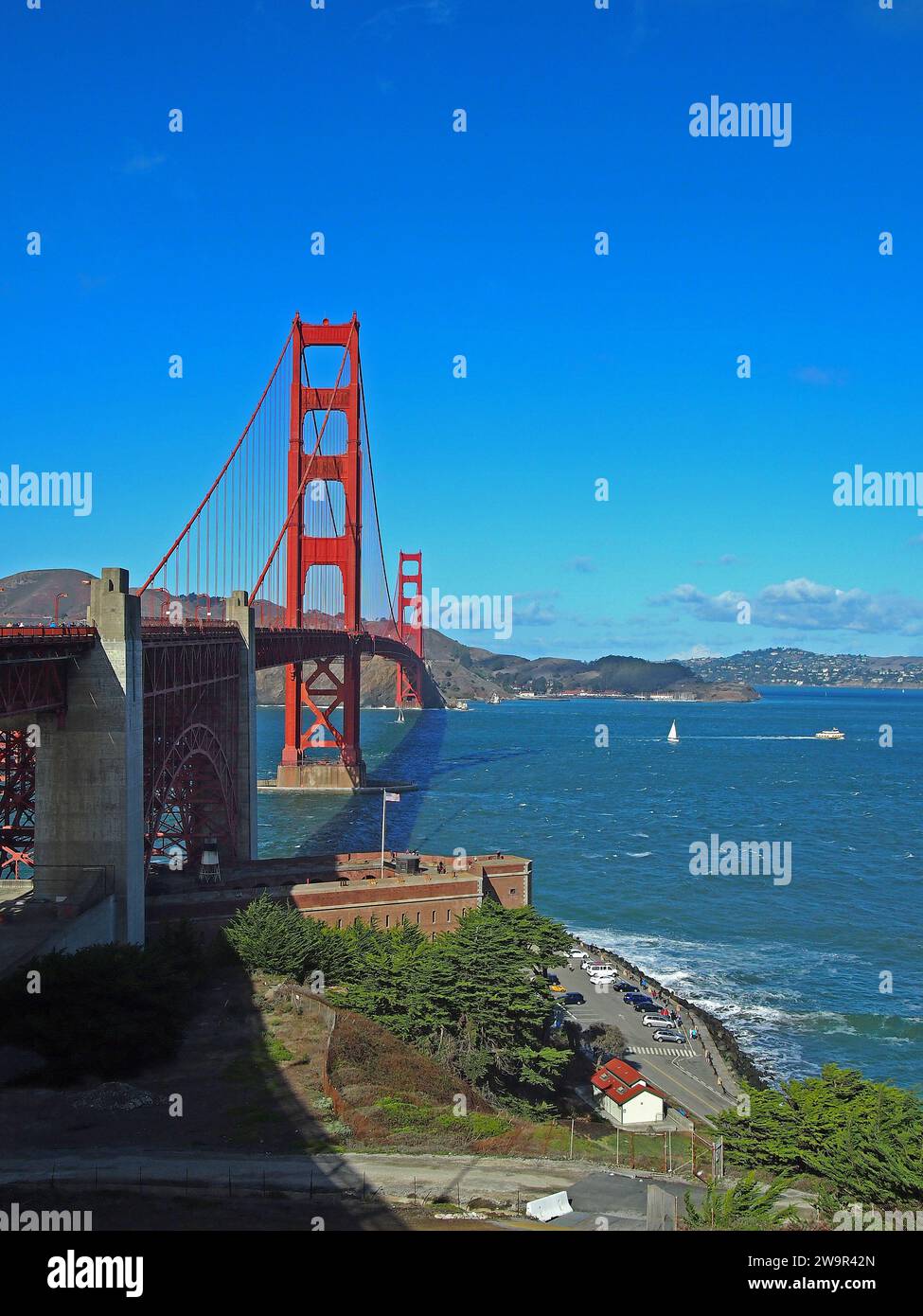 Golden Gate Bridge et site historique de fort point San Francisco, Californie, États-Unis Banque D'Images