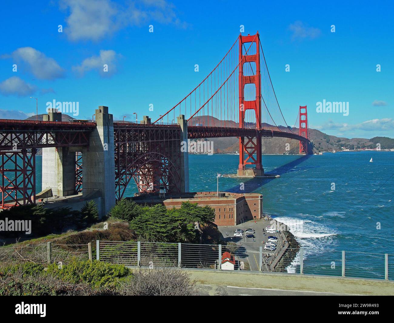 Golden Gate Bridge et site historique de fort point San Francisco, Californie, États-Unis Banque D'Images