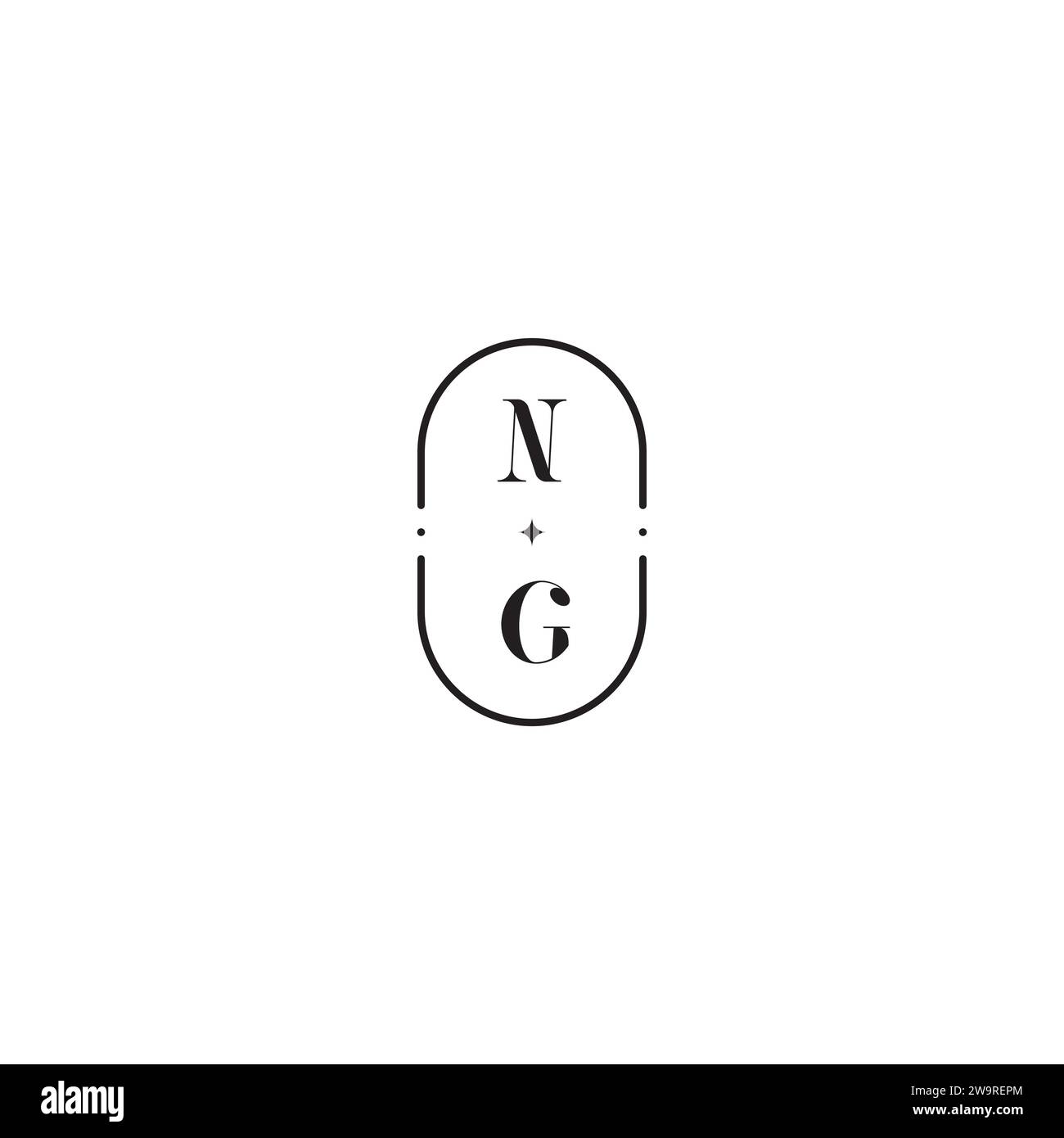 Concept de logo de mariage NG dans la conception professionnelle de haute qualité qui imprimera bien sur tous les supports d'impression Illustration de Vecteur