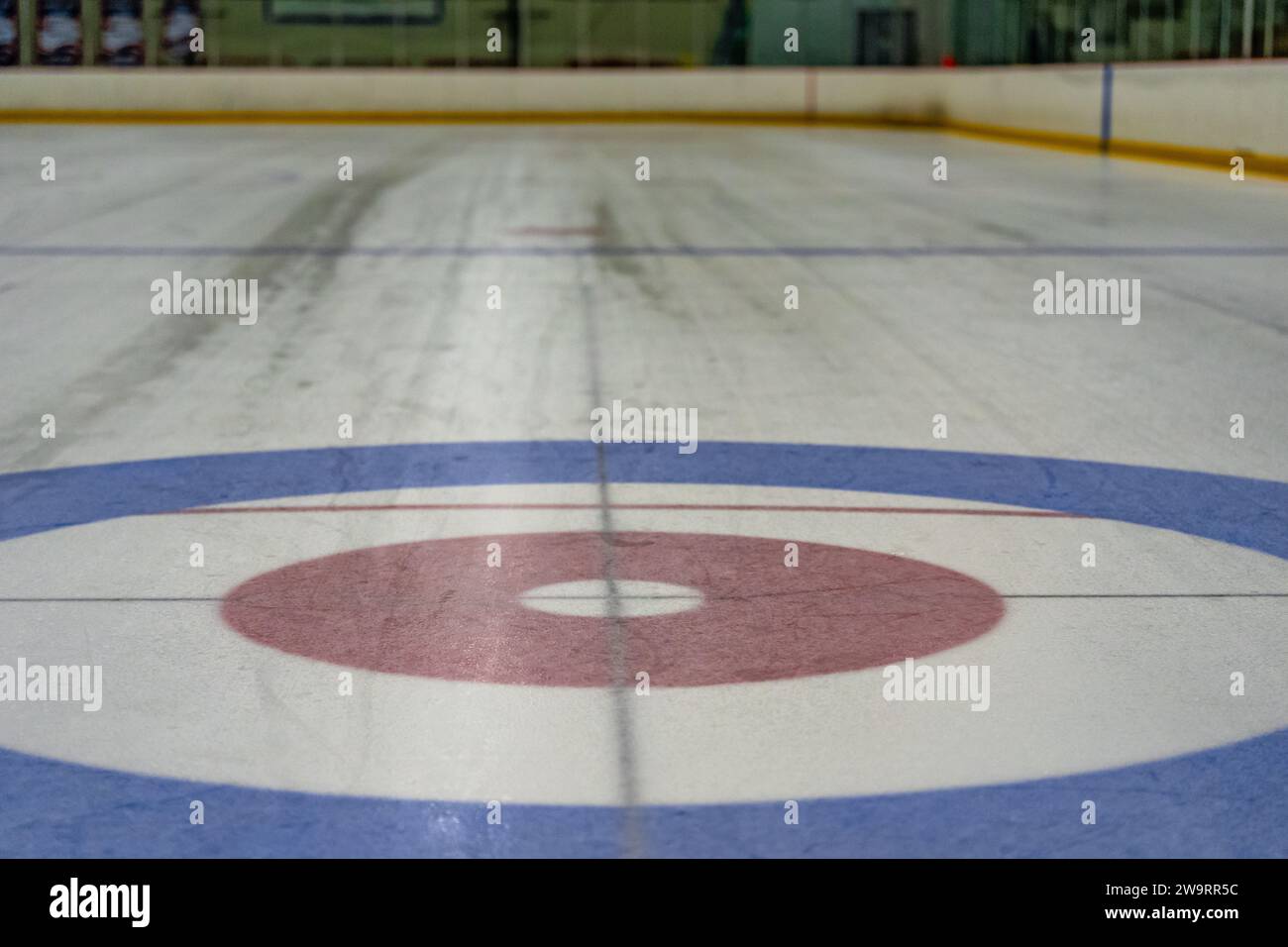 Surface de jeu de curling, feuille de glace Banque D'Images