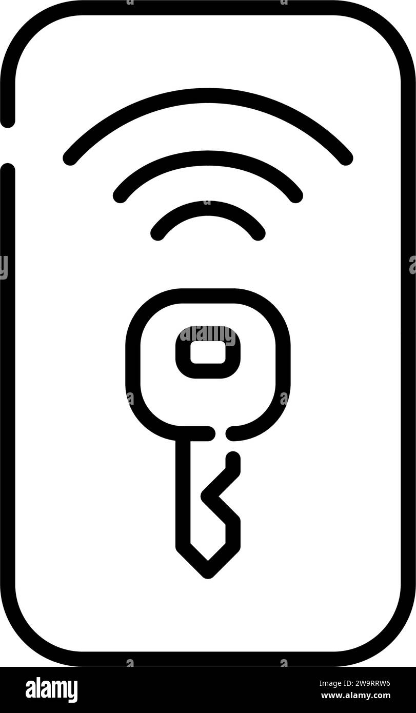 Clé électronique de voiture sans fil. Icône Pixel Perfect Illustration de Vecteur