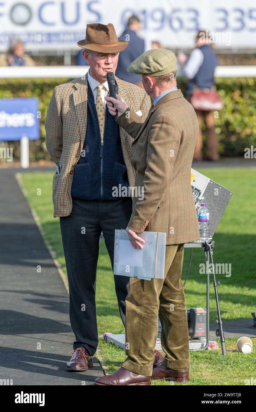 Interview pour la presse à l'hippodrome de Wincanton Banque D'Images