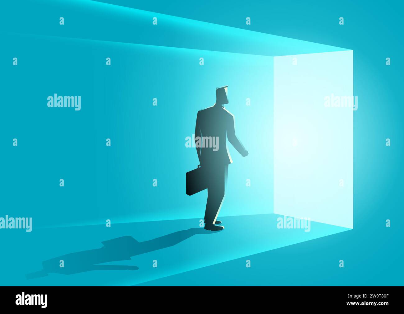 Illustration vectorielle de concept d'entreprise d'un homme d'affaires wallking dans la porte lumineuse, concept d'opportunité Illustration de Vecteur Illustration vectorielle de concept d'entreprise d'un homme d'affaires wallking dans la porte lumineuse, concept d'opportunité Illustration de Vecteur