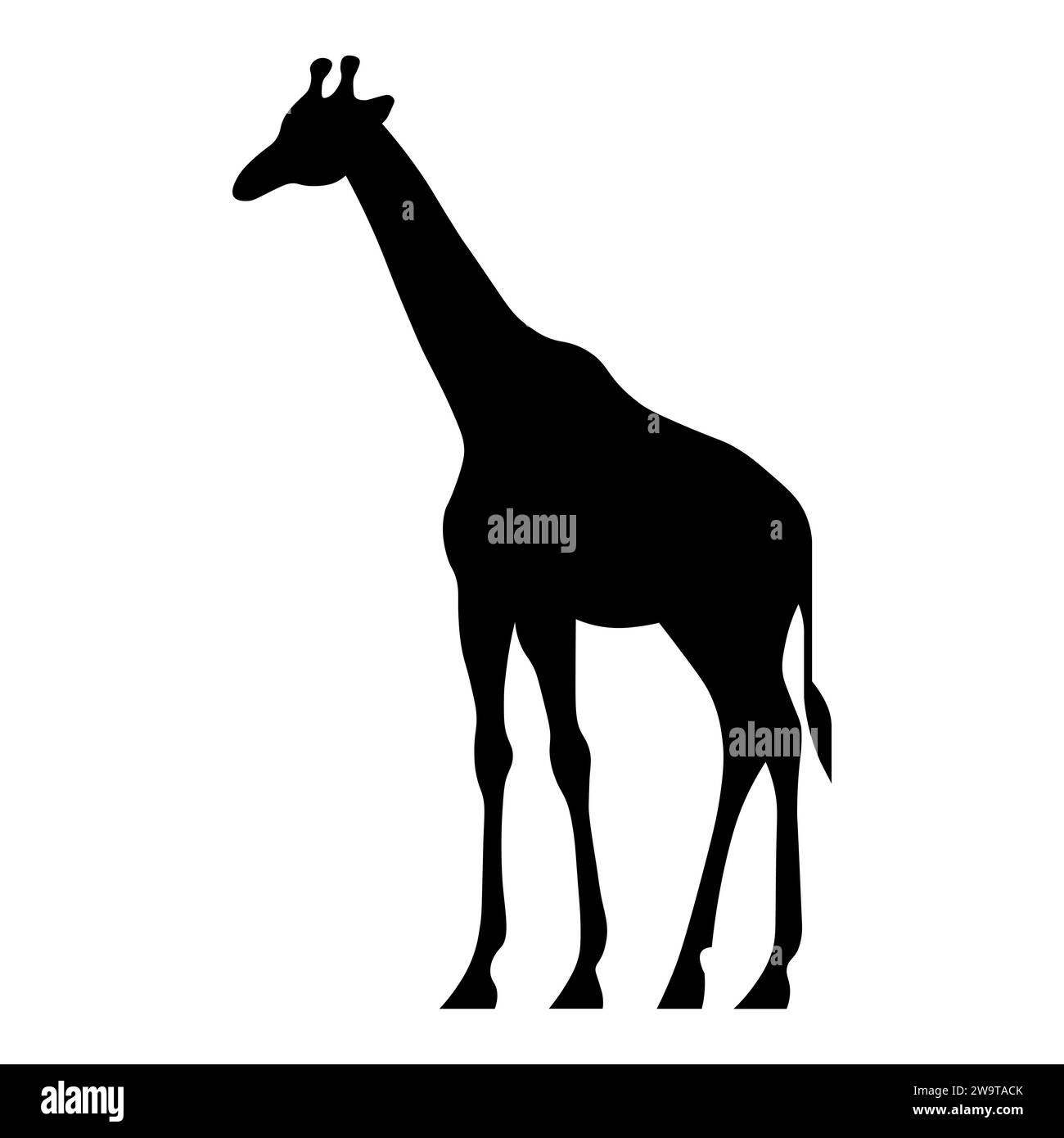 Icône vectorielle noire girafe sur fond blanc Illustration de Vecteur