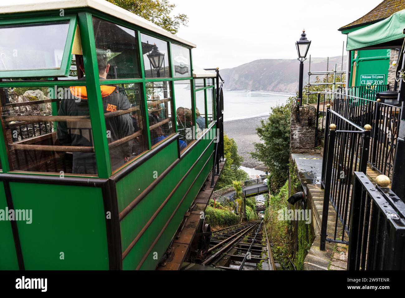 Lynton et Lynmouth Cliff Railway, Lynton et Lynmouth, Devon, Royaume-Uni, Angleterre, Lynton & Lynmouth Cliff Railway, Lynton & Lynmouth, Cliff Railway, funicula Banque D'Images