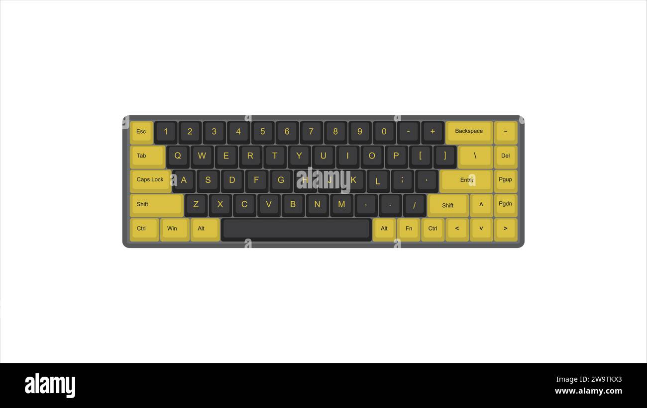 Vector jeu de clavier mécanique avec touches rétro vintage PBT mise en page 68% avec illustration d'arrière-plan transparent isolé Illustration de Vecteur