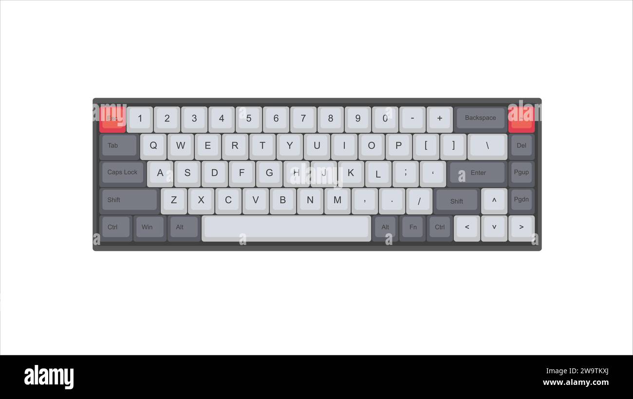 Vector jeu de clavier mécanique avec touches rétro vintage PBT mise en page 68% avec illustration d'arrière-plan transparent isolé Illustration de Vecteur