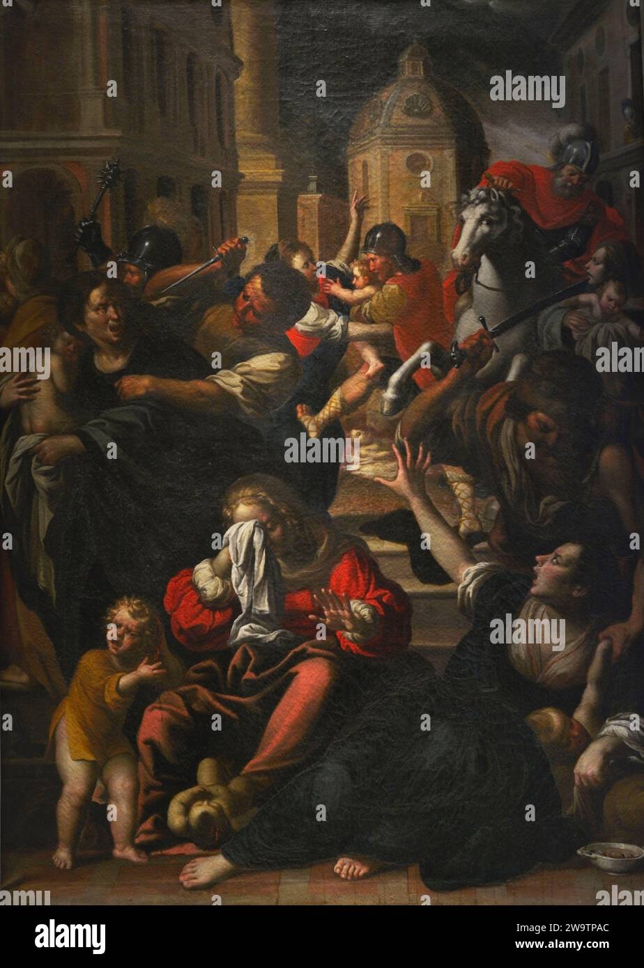 Giovanni Battista Tortiroli (1601-1651) Peintre italien. Massacre des innocents. Huile sur toile, 1625-1650. De l'église de San Domenico. Museo Civico Ala Ponzone. Cremona. Lombardie. Italie. Banque D'Images