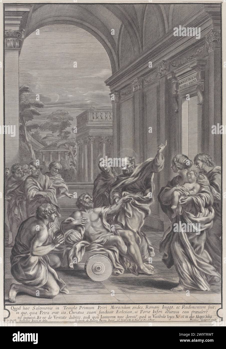 Saint Pierre guérissant les malades, dans une arche classique 1951 par Giovanni Giacomo de Rossi Banque D'Images