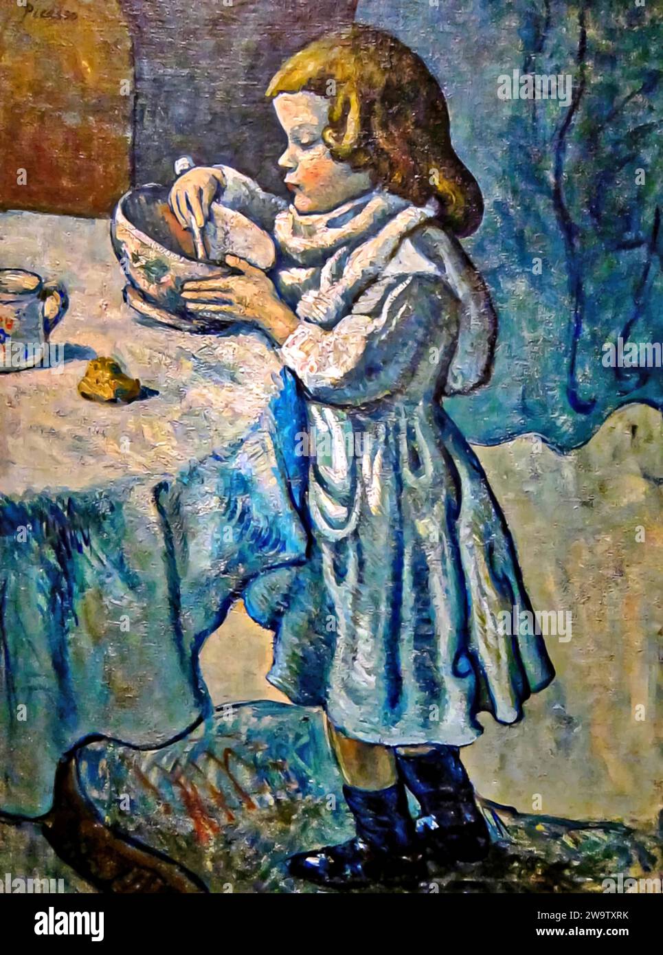 Le Gourmet, 1901 (peinture) de l'artiste Picasso, Pablo (1881-1973) Espagnol. Illustration de Vecteur