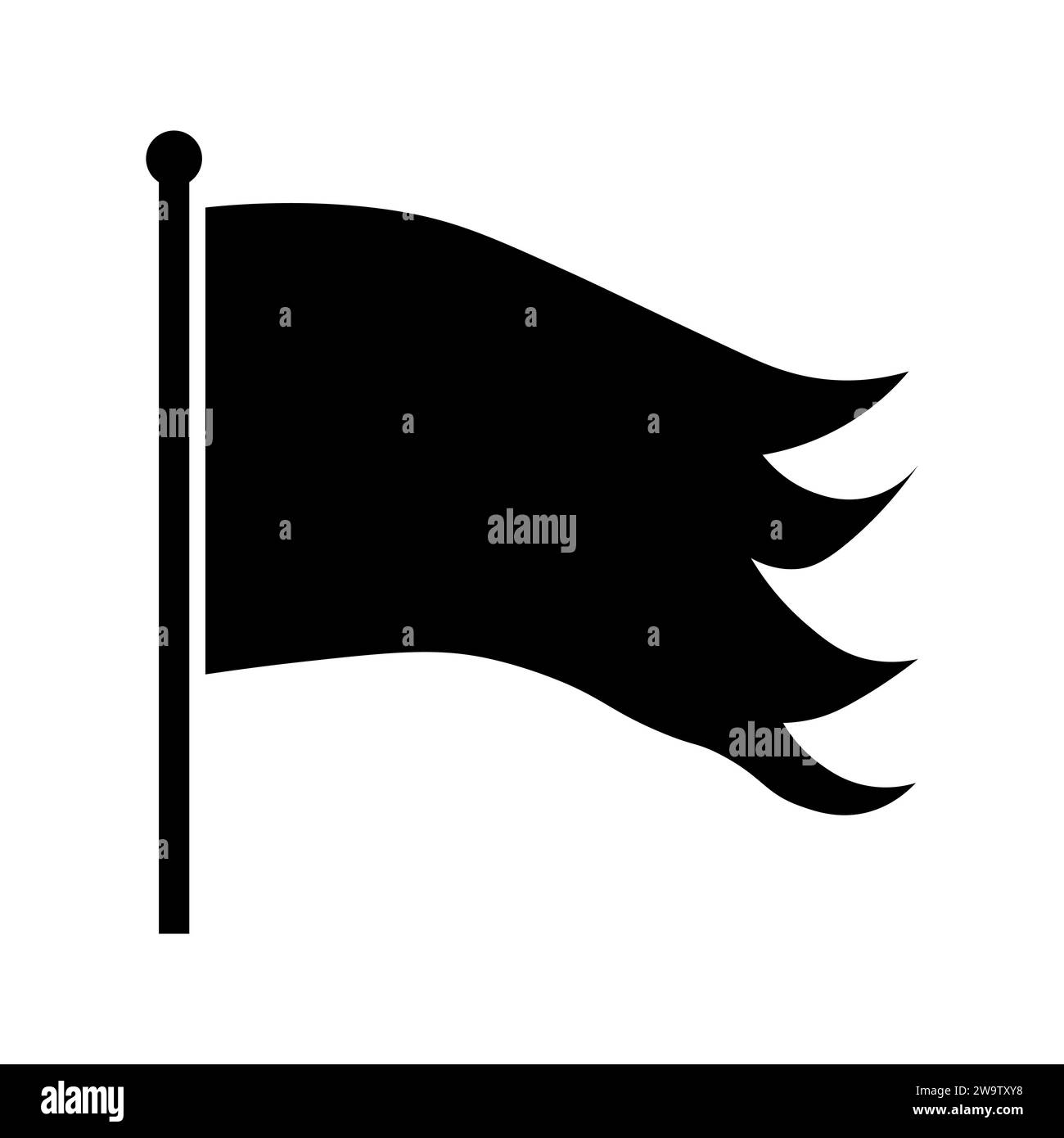 Drapeau icône vectorielle noire sur fond blanc Illustration de Vecteur