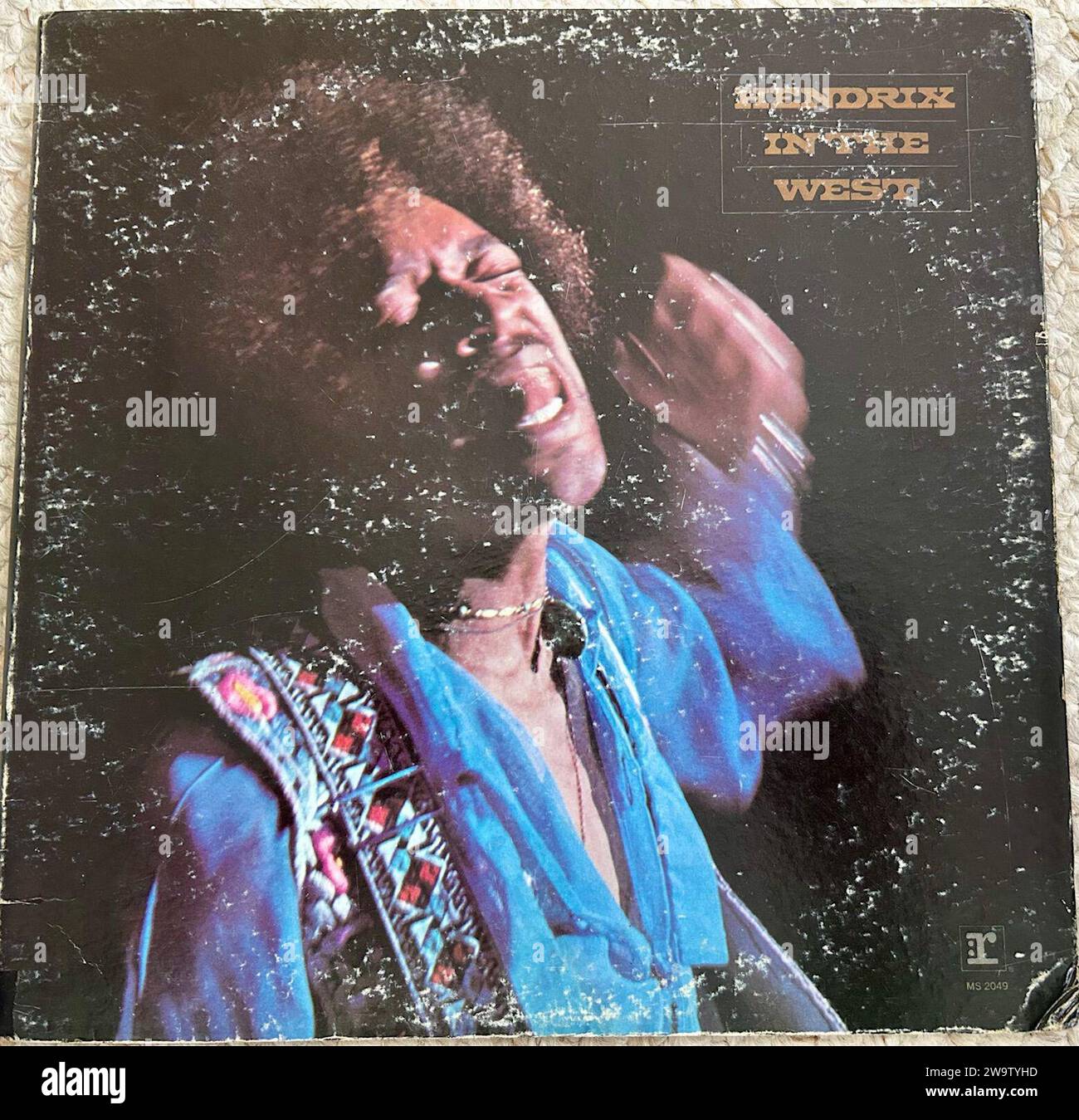Pochettes d'album Vintage Rock Live, Jimi Hendrix 'Hendrix in the Wet' (Crédits photographes : Jim Marshall, Tom Wilkes) Banque D'Images