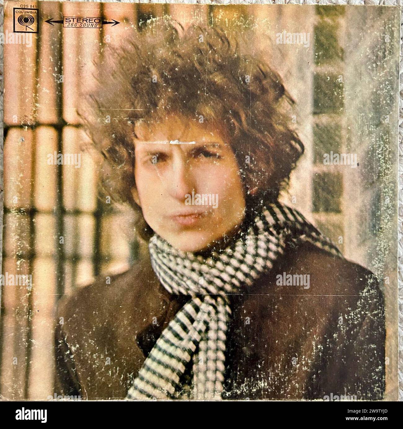 Pochettes d'album Vintage Record, Portrait de Bob Dylan, album 'Blonde on Blonde', 1966 (crédit photo : Jerry Schatzberg) Banque D'Images