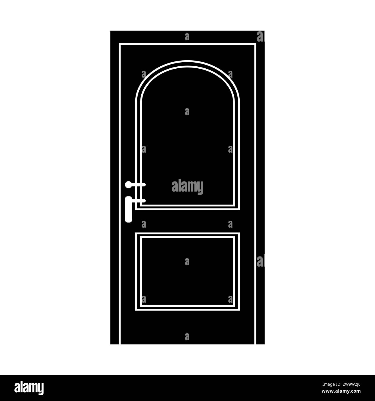 Icône vectorielle noire de porte sur fond blanc Illustration de Vecteur