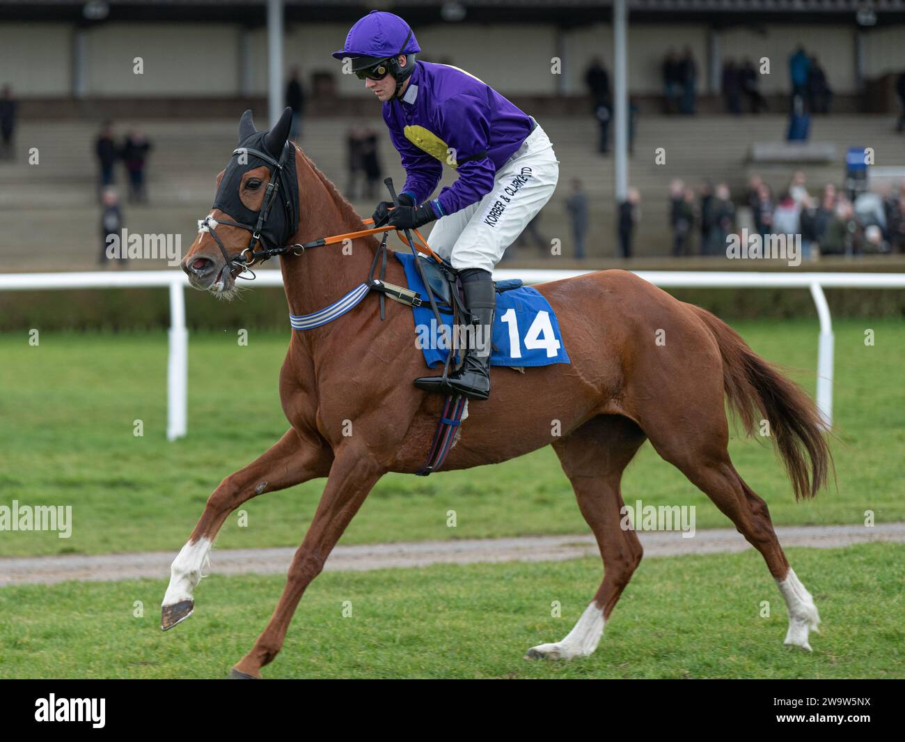 No.14 Aliomaana, vainqueur de la 2e course, monté par Mitchell Bastyan et entraîné par Milton Harris, en course à Wincanton, le 10 mars 2022 Banque D'Images