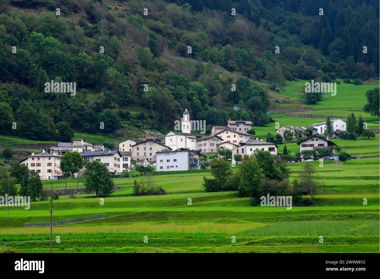 La ville de Poschiavo, Grisons, Suisse Banque D'Images