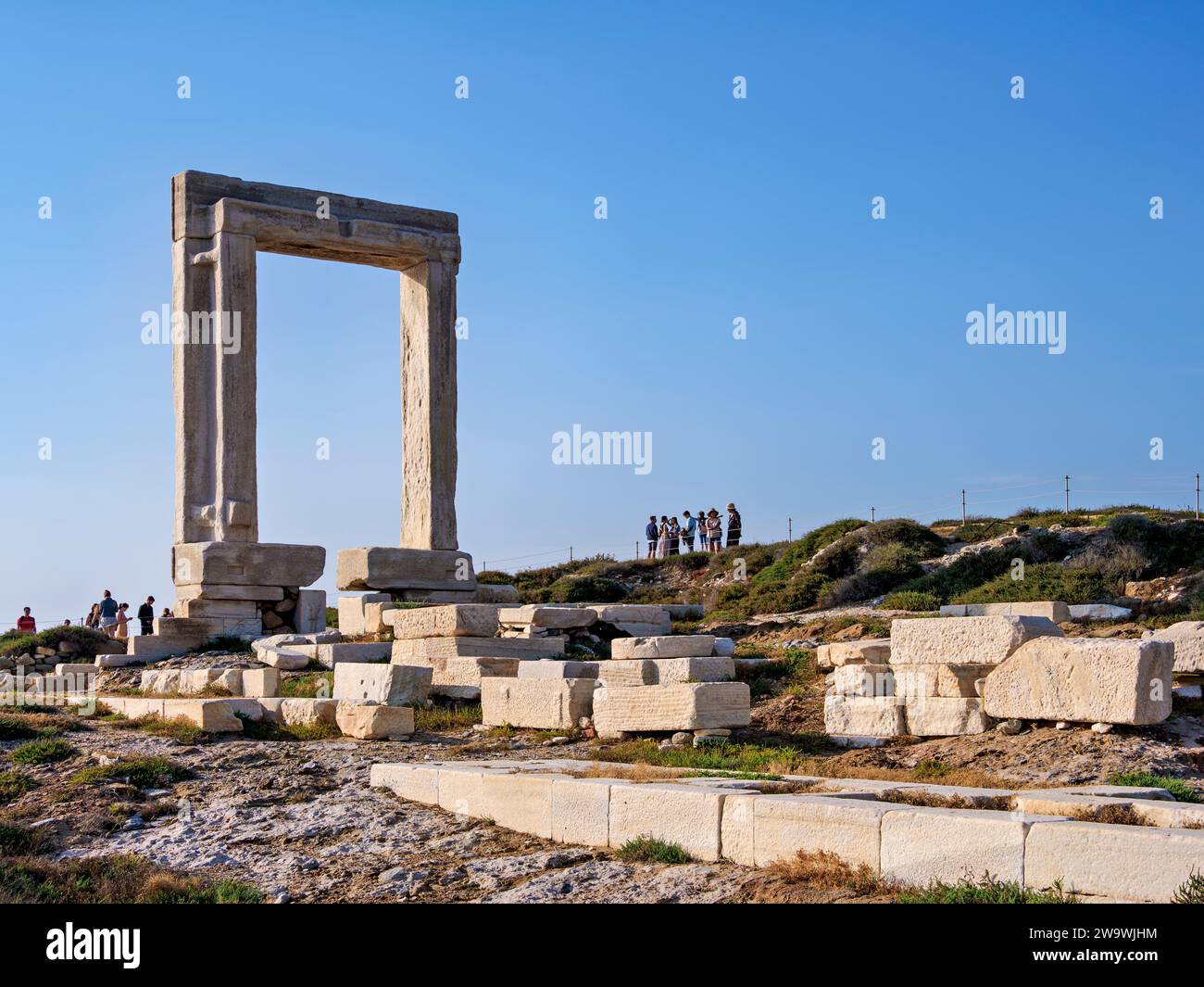 Temple d'Apollon, Chora, ville de Naxos, île de Naxos, Cyclades, Grèce Banque D'Images