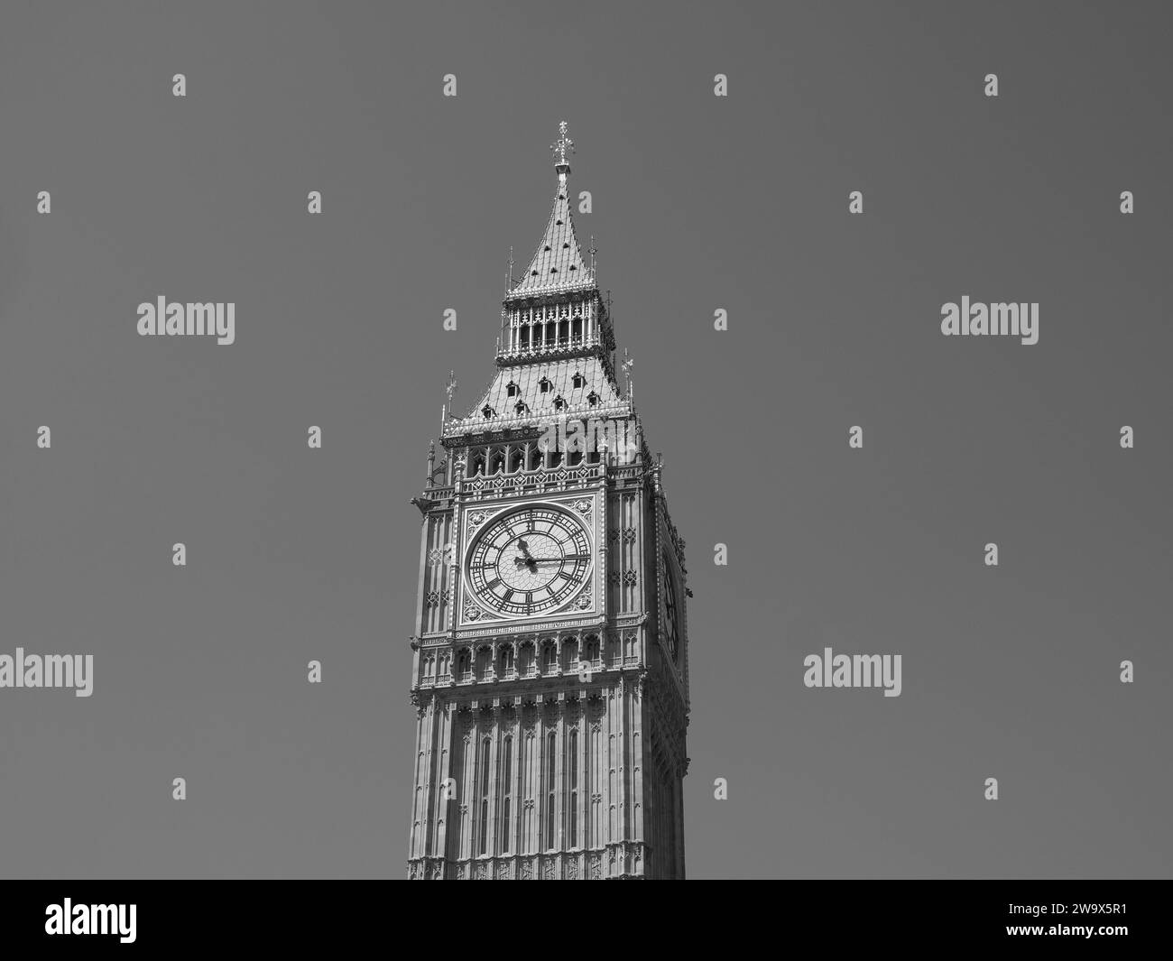 Big Ben aux chambres du Parlement à Londres, Royaume-Uni en noir et blanc Banque D'Images