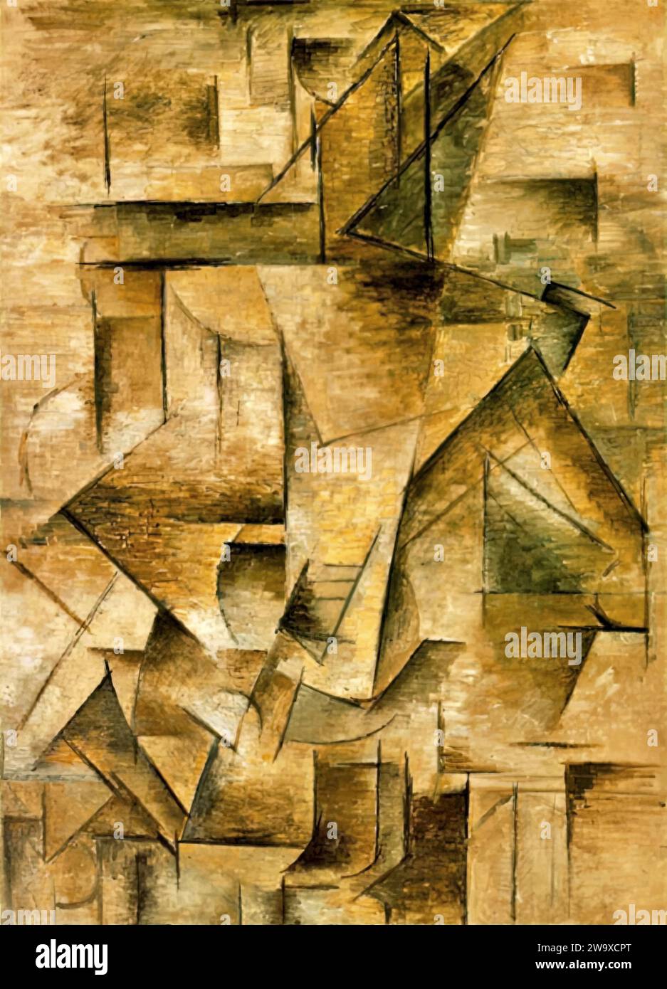 Guitariste, 1910 (peinture) de l'artiste Picasso, Pablo (1881-1973) Espagnol. Illustration de Vecteur